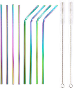 Rainbow Bosh. Reusable Metallic Drinking Straw - Pack of 8 - Bosh Bottles UK