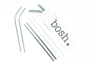 Silver Bosh. Reusable Metallic Drinking Straw - Pack of 8 - Bosh Bottles UK